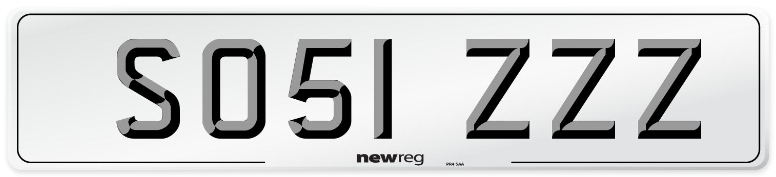 SO51 ZZZ Number Plate from New Reg